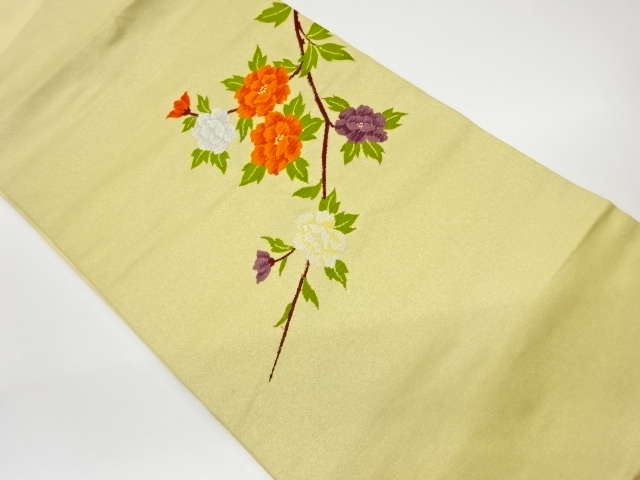 JAPANESE KIMONO / VINTAGE NAGOYA OBI / WOVEN PEONY